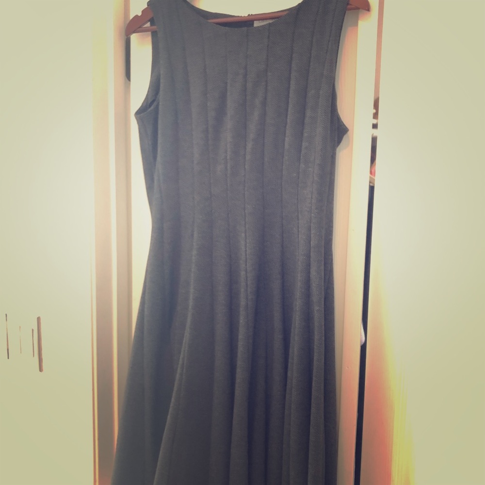 Calvin Klein Houndstooth Gray Professional Dress